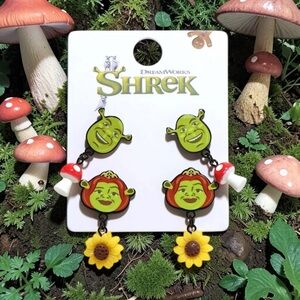 Shrek Fiona Icons Drop Earring Set 🍄🌻